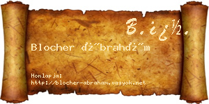 Blocher Ábrahám névjegykártya
